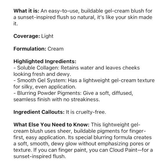 Glossier Cloud Paint in Puff NWT Dewy Gel Cream Blush - Picture 11 of 16